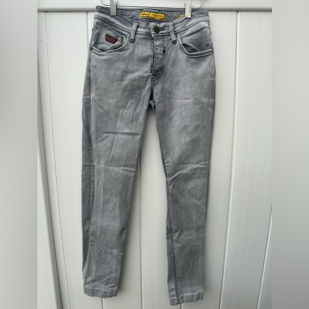 WAM Denim Gray Slim Skinny Jeans Men’s 30x34 (28” Inseam, Cropped Fit)